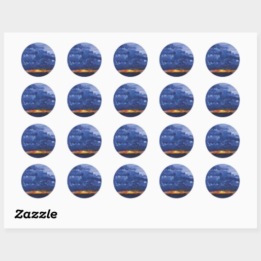 ZonnelandschapsStickers Ronde Sticker (Vel)