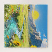 Zonneleg Weidelegpuzzel in de Bergen Legpuzzel (Horizontaal)