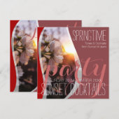 Zonnelende bloesems Cocktail Party-uitnodigingen Kaart (Voorkant / Achterkant)