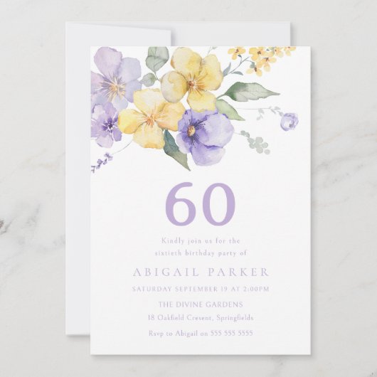Zonnelicht & Lavendel Paarse 60ste Verjaardagsfees Kaart (Voorkant)