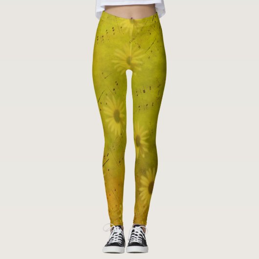 Zonnelicht Mixed Media Leggings (Voorkant)