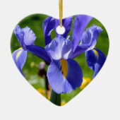 Zonnelicht op blauwe iris keramisch ornament (Voorkant)