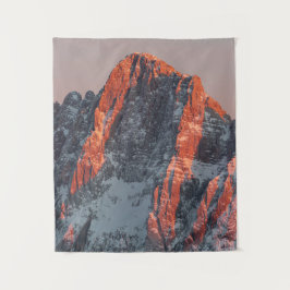 Zonnelicht op sneeuwbergen wandkleed