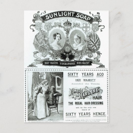 Zonnelichte zeepreclame briefkaart (Voorkant)