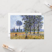 Zonnelichteffect onder de Poplars, beroemd kunstwe Kaart (Voorkant / Achterkant in situ)