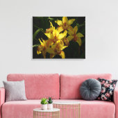 Zonnelichtgele orchideeën Floral Canvas Afdruk (Insitu (Woonkamer))