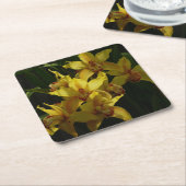 Zonnelichtgele orchideeën Floral Kartonnen Onderzetters (Schuin)