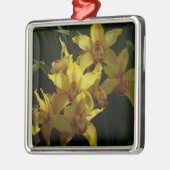 Zonnelichtgele orchideeën Floral Metalen Ornament (Links)