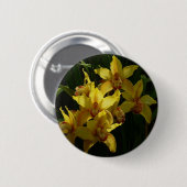 Zonnelichtgele orchideeën Floral Ronde Button 5,7 Cm (Voorkant /achterkant)