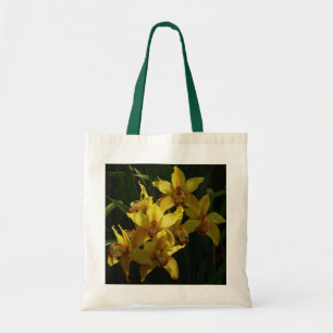 Zonnelichtgele orchideeën Floral Tote Bag
