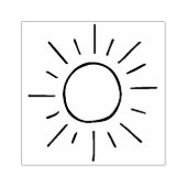 Zonnelichthand getekend rubberstempel (Afrduk)