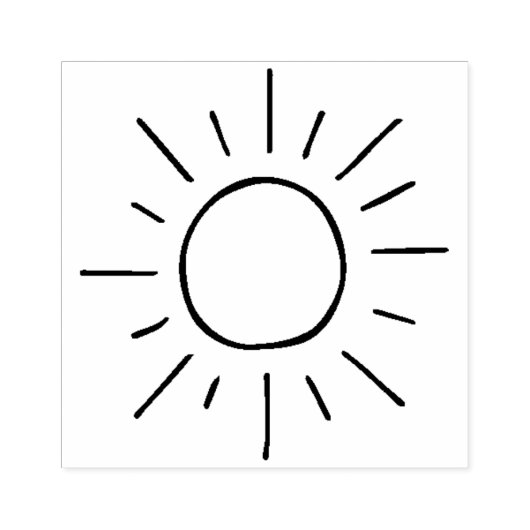 Zonnelichthand getekend rubberstempel (Afrduk)