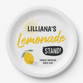 Zonnelimonade en zonnescherm om het even welke lee papieren bordje