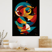 Zonnemechanisme – Dynamische Geometrische Abstract Poster (Keuken)