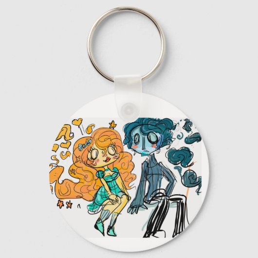 Zonnemeisje en regenjongen sleutelhanger (Voorkant)