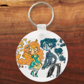 Zonnemeisje en regenjongen sleutelhanger (Voorkant)