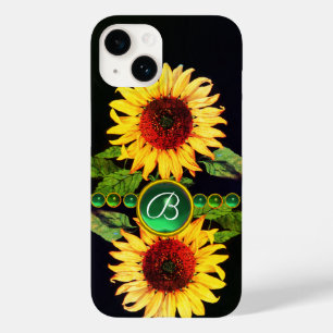 ZONNEMERS, EMERALD GREEN GEMSTONES FLORAAL MONOGRA Case-Mate iPhone 14 HOESJE