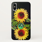 ZONNEMERS, EMERALD GREEN GEMSTONES FLORAAL MONOGRA Case-Mate iPhone CASE (Achterkant)