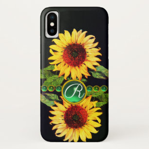ZONNEMERS, EMERALD GREEN GEMSTONES FLORAAL MONOGRA Case-Mate iPhone CASE
