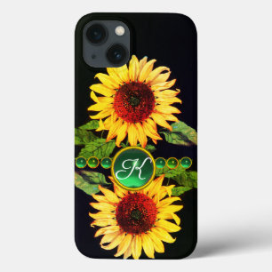 ZONNEMERS, EMERALD GREEN GEMSTONES FLORAAL MONOGRA Case-Mate iPhone CASE