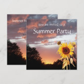 ZONNEMERS EN SUMMER SUNSET RUSTIC WEDDING PARTIJ KAART (Voorkant / Achterkant)