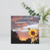ZONNEMERS EN SUMMER SUNSET RUSTIC WEDDING PARTIJ KAART (Staand voorkant)
