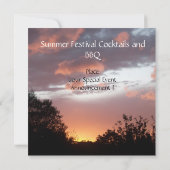 ZONNEMERS EN SUMMER SUNSET RUSTIC WEDDING PARTIJ KAART (Achterkant)