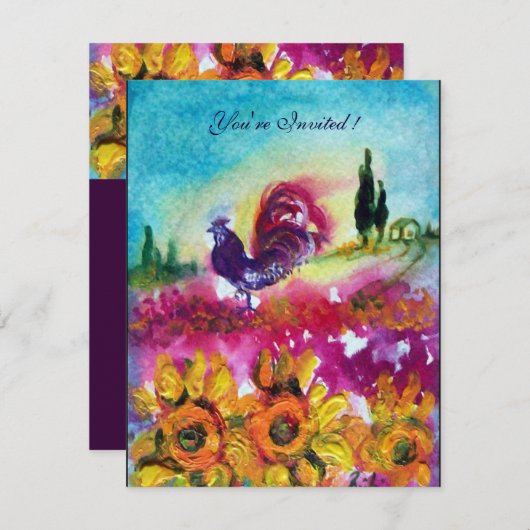 ZONNEMERS EN ZWARTE ROOSTER Rustisch landschap Kaart (Voorkant / Achterkant)