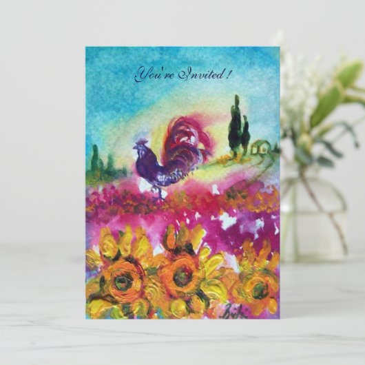 ZONNEMERS EN ZWARTE ROOSTER Rustisch landschap Kaart (Staand voorkant)