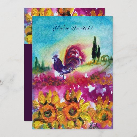 ZONNEMERS EN ZWARTE ROOSTER Rustisch landschap Kaart (Voorkant / Achterkant)