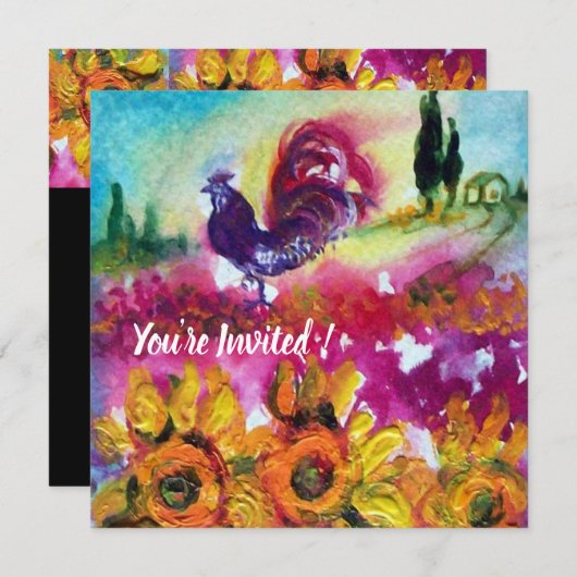 ZONNEMERS EN ZWARTE ROOSTER Rustisch landschap Kaart (Voorkant / Achterkant)