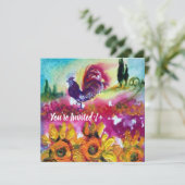 ZONNEMERS EN ZWARTE ROOSTER Rustisch landschap Kaart (Staand voorkant)