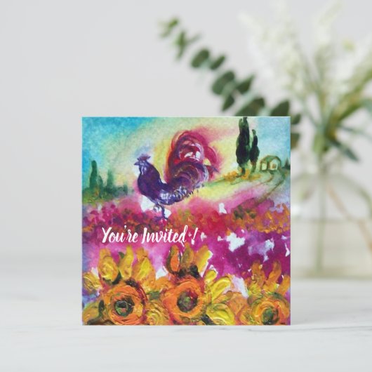 ZONNEMERS EN ZWARTE ROOSTER Rustisch landschap Kaart (Staand voorkant)