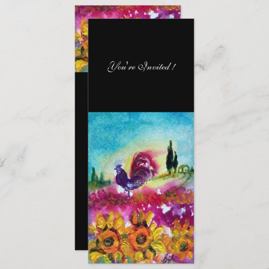 ZONNEMERS EN ZWARTE ROOSTER Rustisch landschap Kaart (Voorkant / Achterkant)