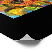 ZONNEMERS, POPPIËS EN ZWARTE ROOSTER POSTER (Hoek)