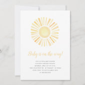 Zonneminimalistisch neutraal Boho Sun Baby shower Kaart (Voorkant)