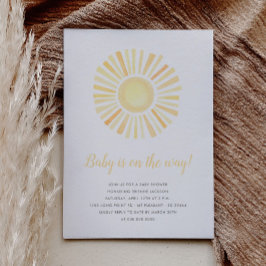 Zonneminimalistisch neutraal Boho Sun Baby shower Kaart