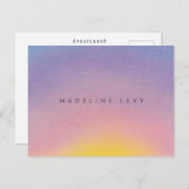 Zonneminimalistische moderne Briefkaarten van de W (Voorkant / Achterkant)