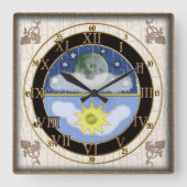 zonnemoer vierkante klok (Voorkant)