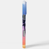 Zonnemonogram tropische regenboogkleurpalm Case-Mate iPhone case (Achterkant / Rechts)