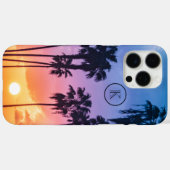 Zonnemonogram tropische regenboogkleurpalm Case-Mate iPhone case (Achterkant (horizontaal))