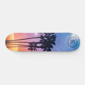 Zonnemonogram tropische regenboogkleurpalm persoonlijk skateboard (Horizontaal)
