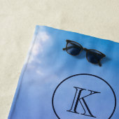 Zonnemonogram tropische regenboogkleurpalm strandlaken (In situ)