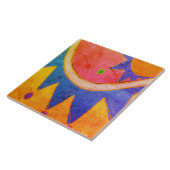 Zonnen Abstract digitaal schilderen Tegeltje (Zijkant)