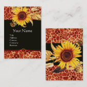 ZONNEN EN GIRAFFE HUID, RODE RUBY GEMSTONE VISITEKAARTJE (Voorkant / Achterkant)