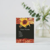 ZONNEN EN GIRAFFE HUID, RODE RUBY GEMSTONE VISITEKAARTJE (Staand voorkant)