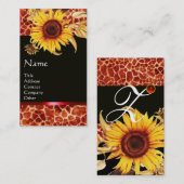 ZONNEN EN GIRAFFE RODE GEMSTONOGRAM VISITEKAARTJE (Voorkant / Achterkant)