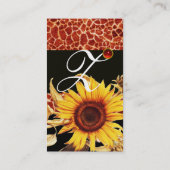 ZONNEN EN GIRAFFE RODE GEMSTONOGRAM VISITEKAARTJE (Achterkant)