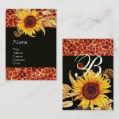 ZONNEN EN GIRAFFE RODE GEMSTONOGRAM VISITEKAARTJE (Voorkant / Achterkant)