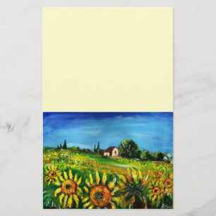 ZONNEN EN LANDBOUW IN TUSCANY, crème Briefpapier